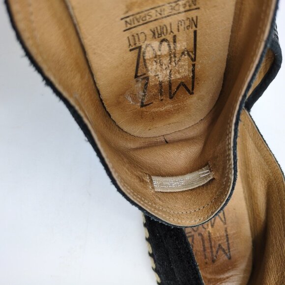 Miz Mooz Celestine Black‎ Woven Leather Espadrilles Flats Sz 40 Boho Made Spain - Picture 6 of 8